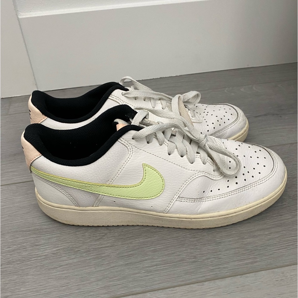 Nike Woman’s Court Vision Low Casual Sneaker White Barely Volt